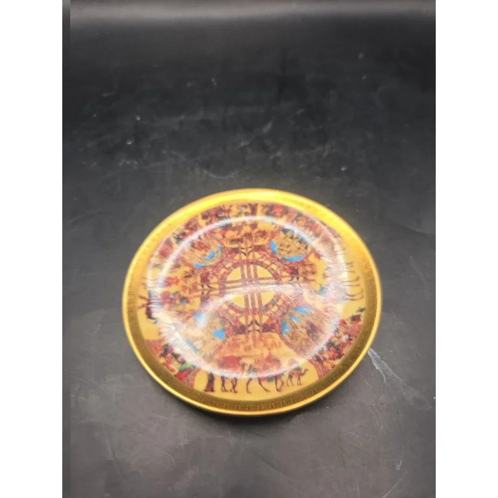 Vintage The Silk Road Porcelain Gold Decorated Kazakhstan Mini Plate